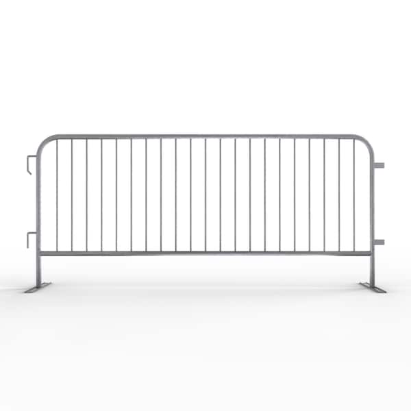 Angry Bull Barricades Steel Barricade, Powder Coating Steel, 44 in. Height, 8.5 ft. Length, 44 lb., Silver AC-HDX85-FL-GA - main